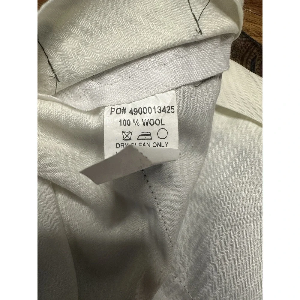 Lauren Ralph Lauren Men 35R 100% Wool Flat Front Pants Gray‎ Plaid 33
